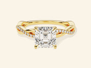 Asscher Twisted Engagement Ring