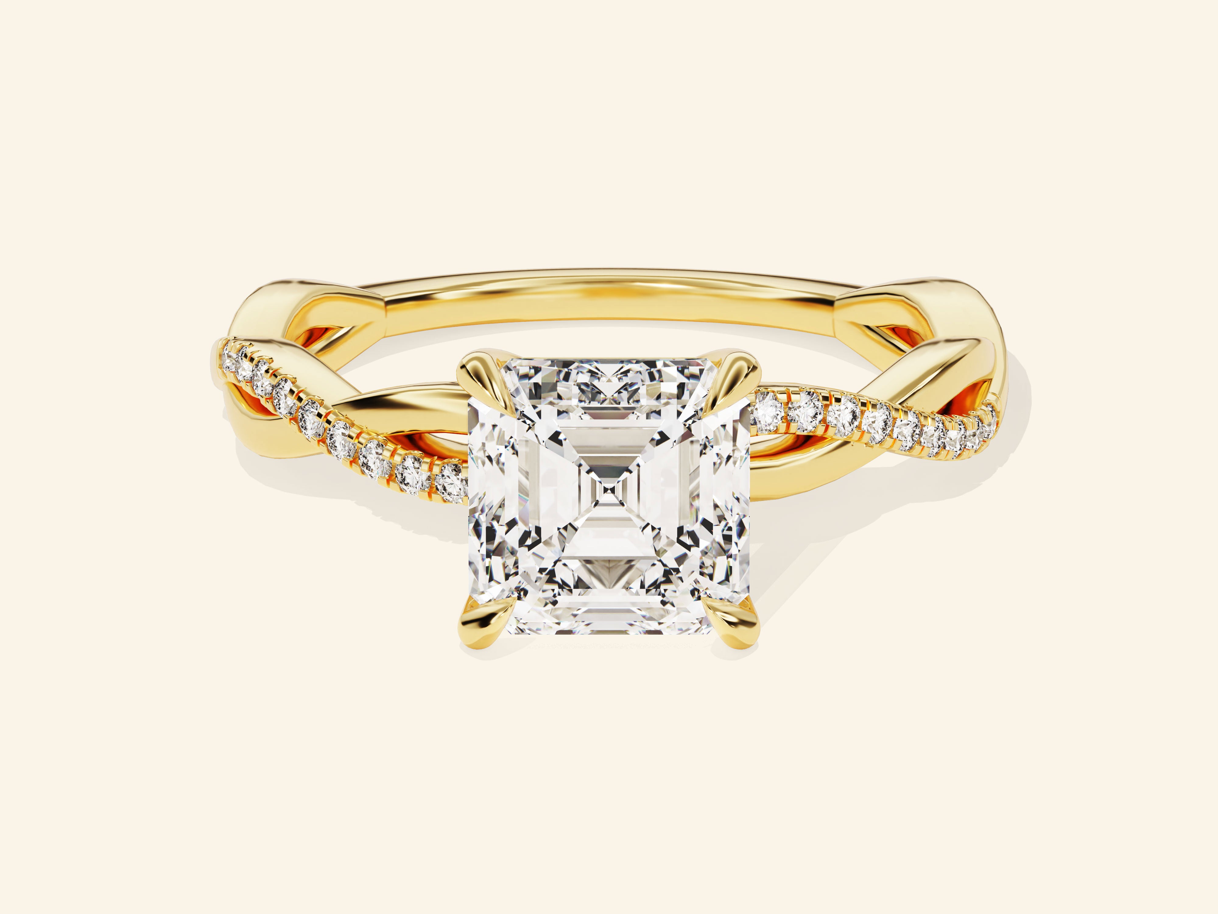Asscher Twisted Engagement Ring