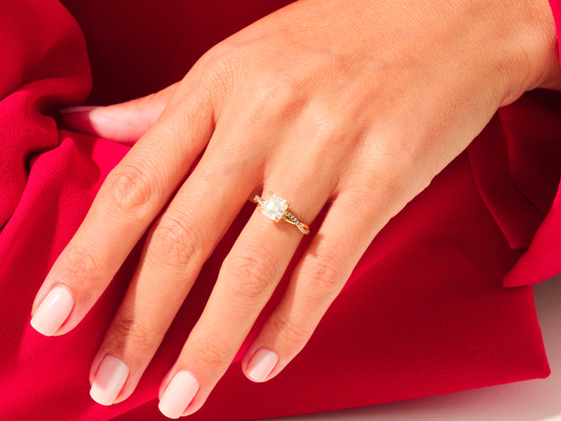Asscher Twisted Engagement Ring