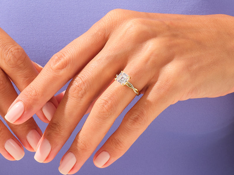 Asscher Twisted Engagement Ring
