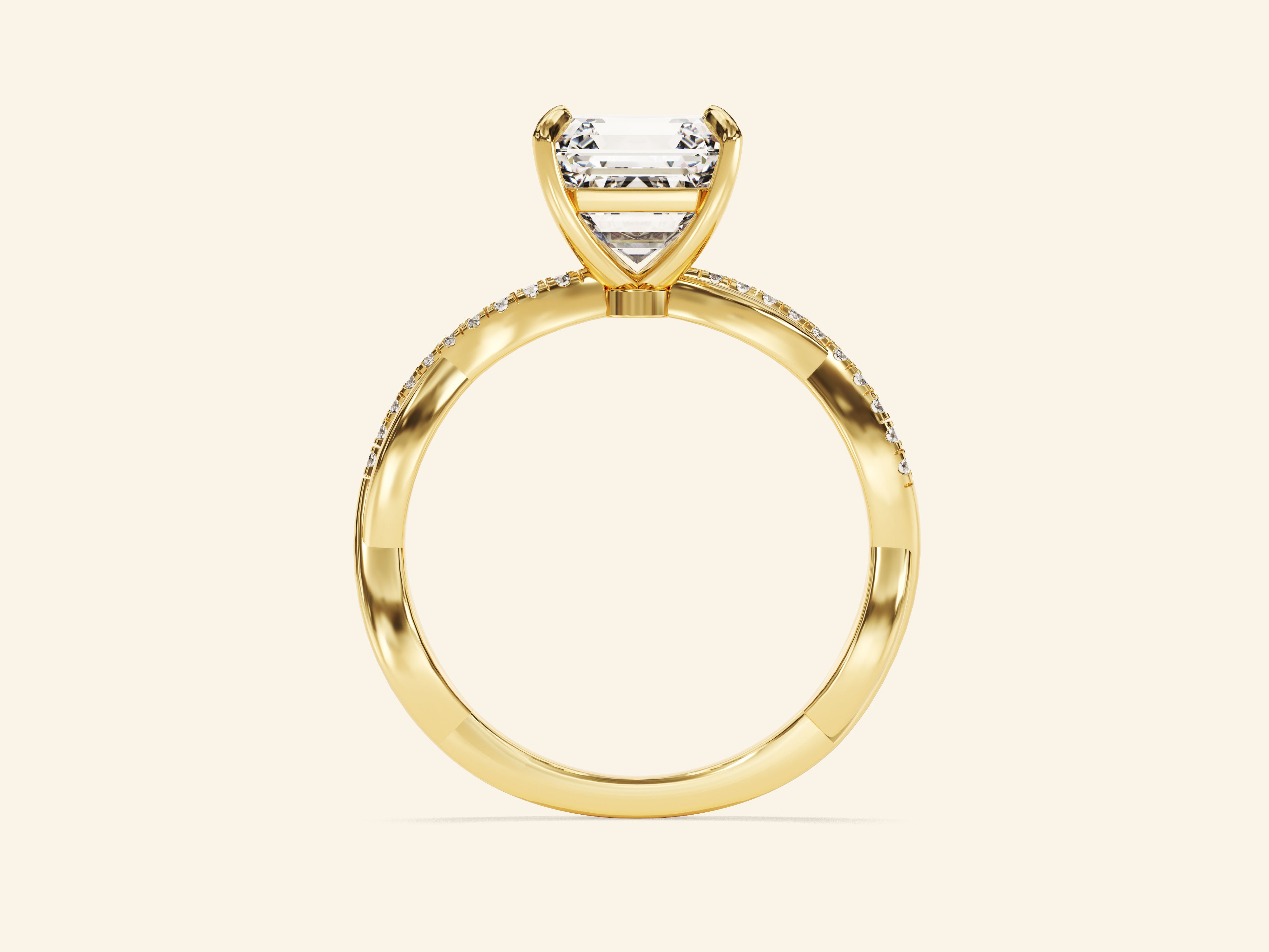 Asscher Twisted Engagement Ring