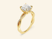 Asscher Twisted Engagement Ring