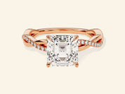 Asscher Twisted Engagement Ring