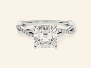 Asscher Twisted Engagement Ring