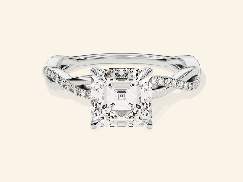 Asscher Twisted Engagement Ring