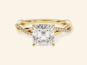 Asscher Twisted Engagement Ring