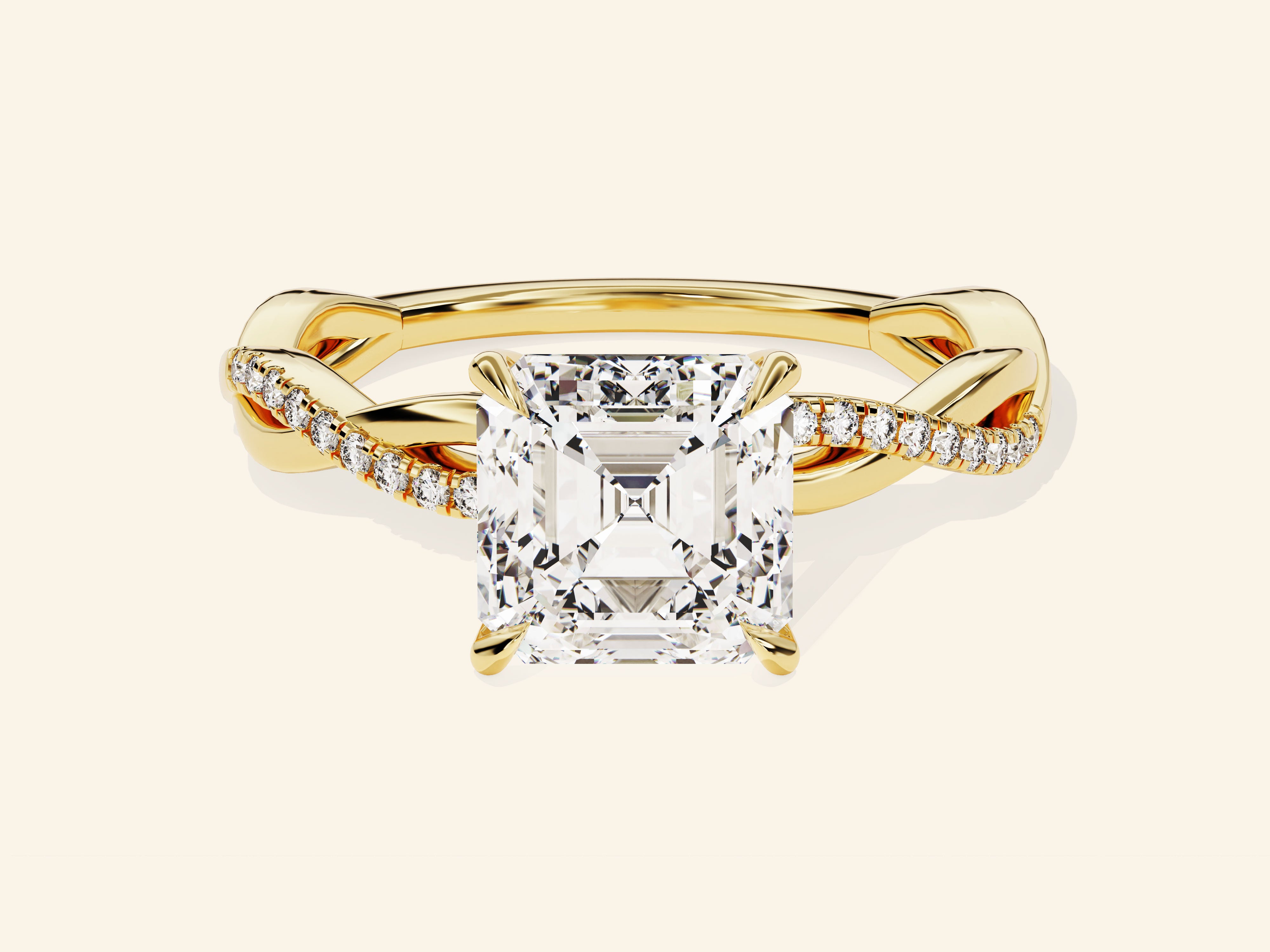 Asscher Twisted Engagement Ring