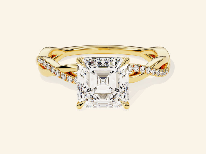 Asscher Twisted Engagement Ring