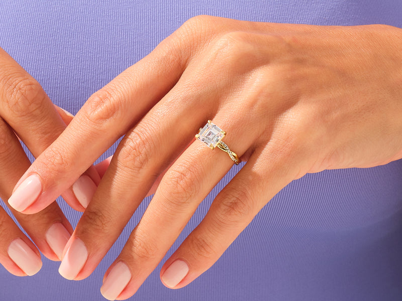 Asscher Twisted Engagement Ring
