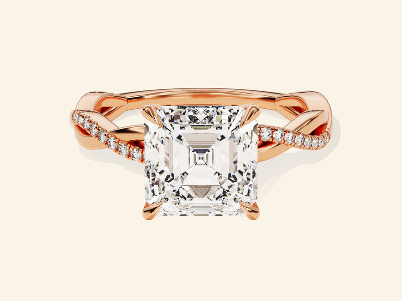 Asscher Twisted Engagement Ring