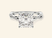 Asscher Twisted Engagement Ring