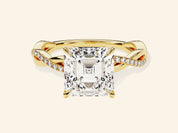 Asscher Twisted Engagement Ring