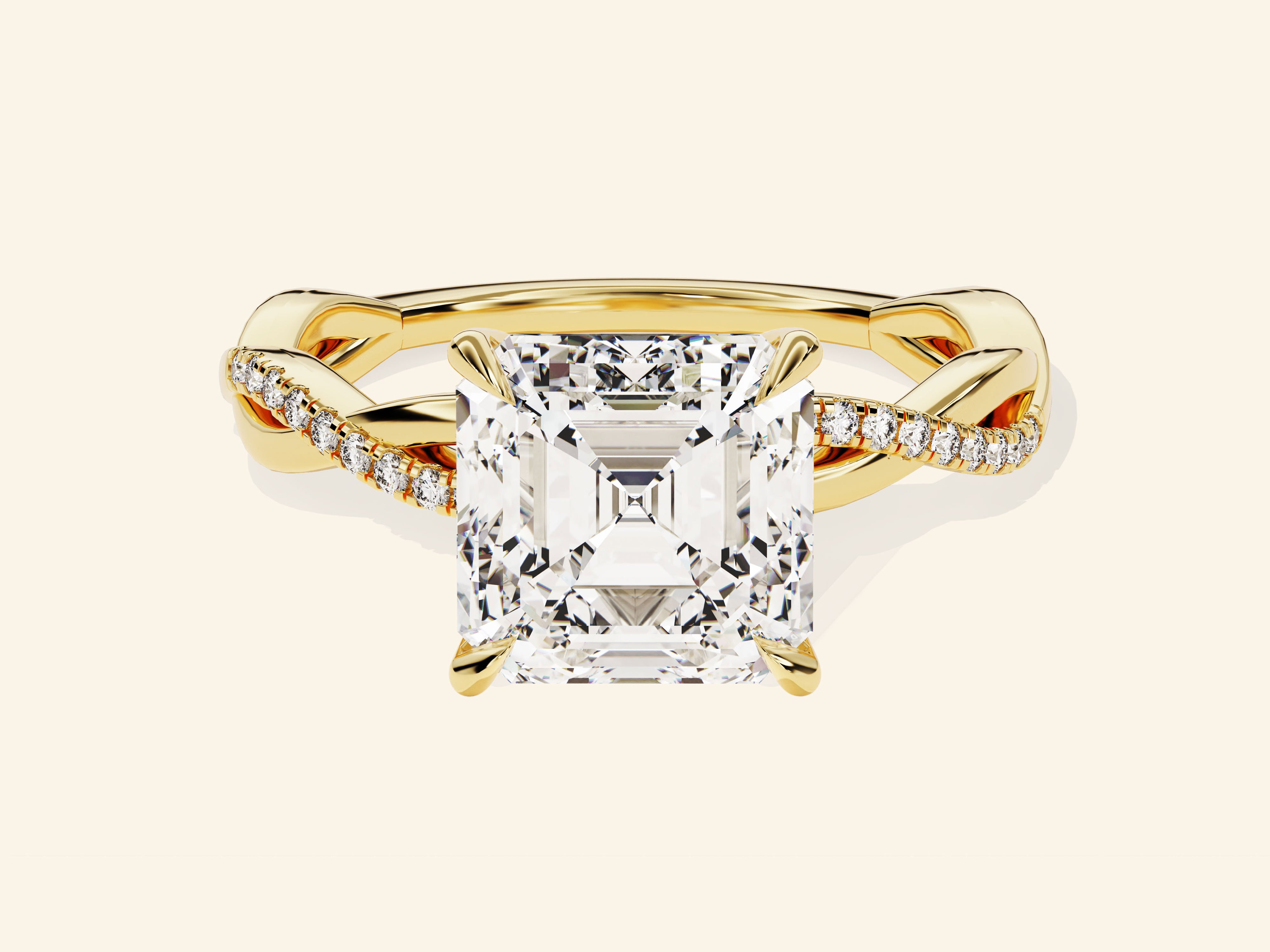 Asscher Twisted Engagement Ring