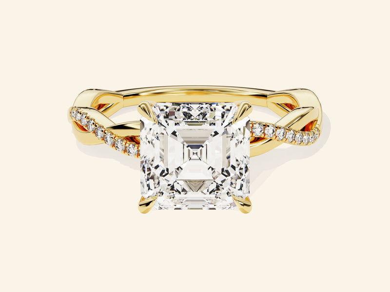 Asscher Twisted Engagement Ring