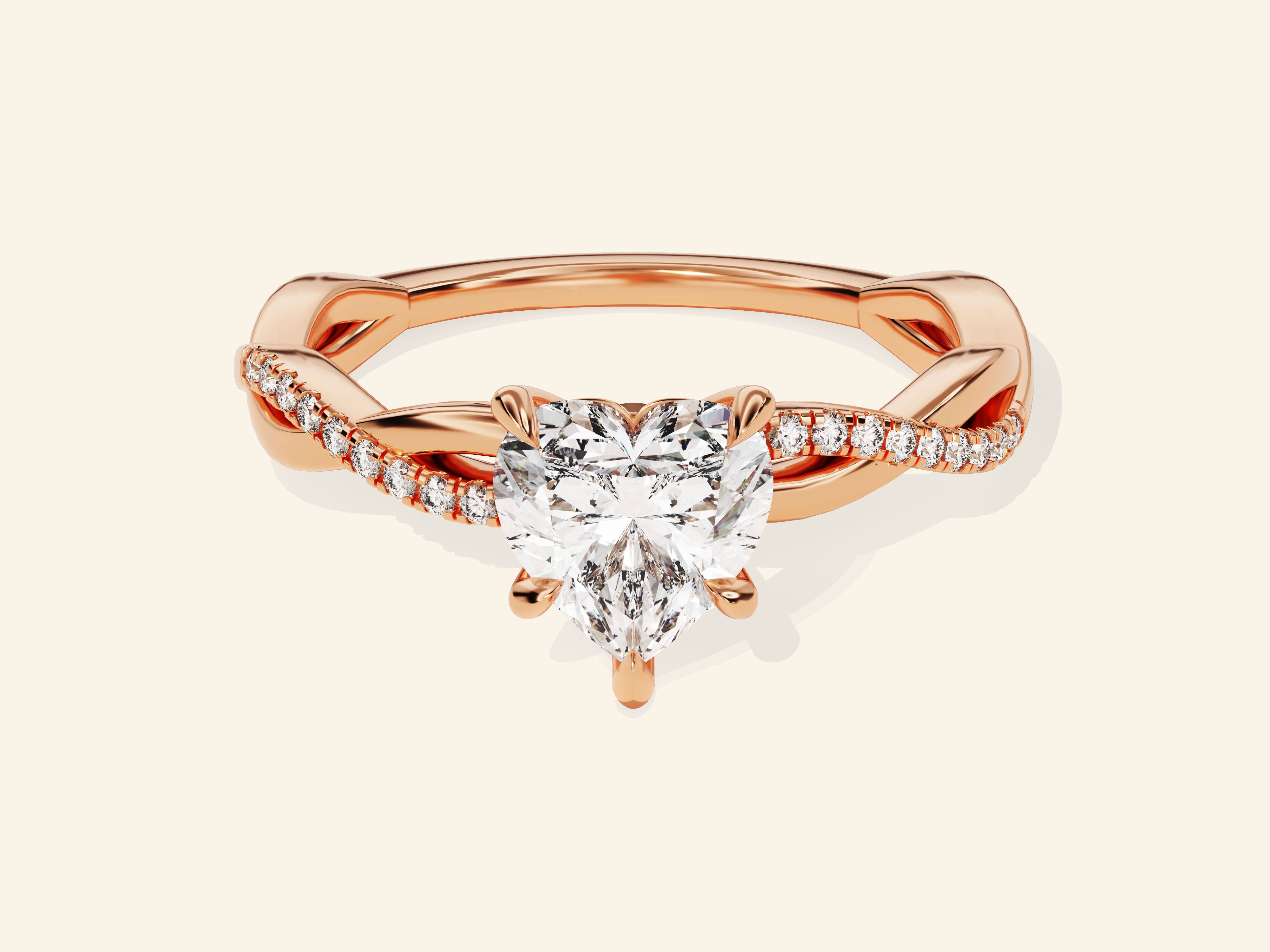Heart Twisted Engagement Ring