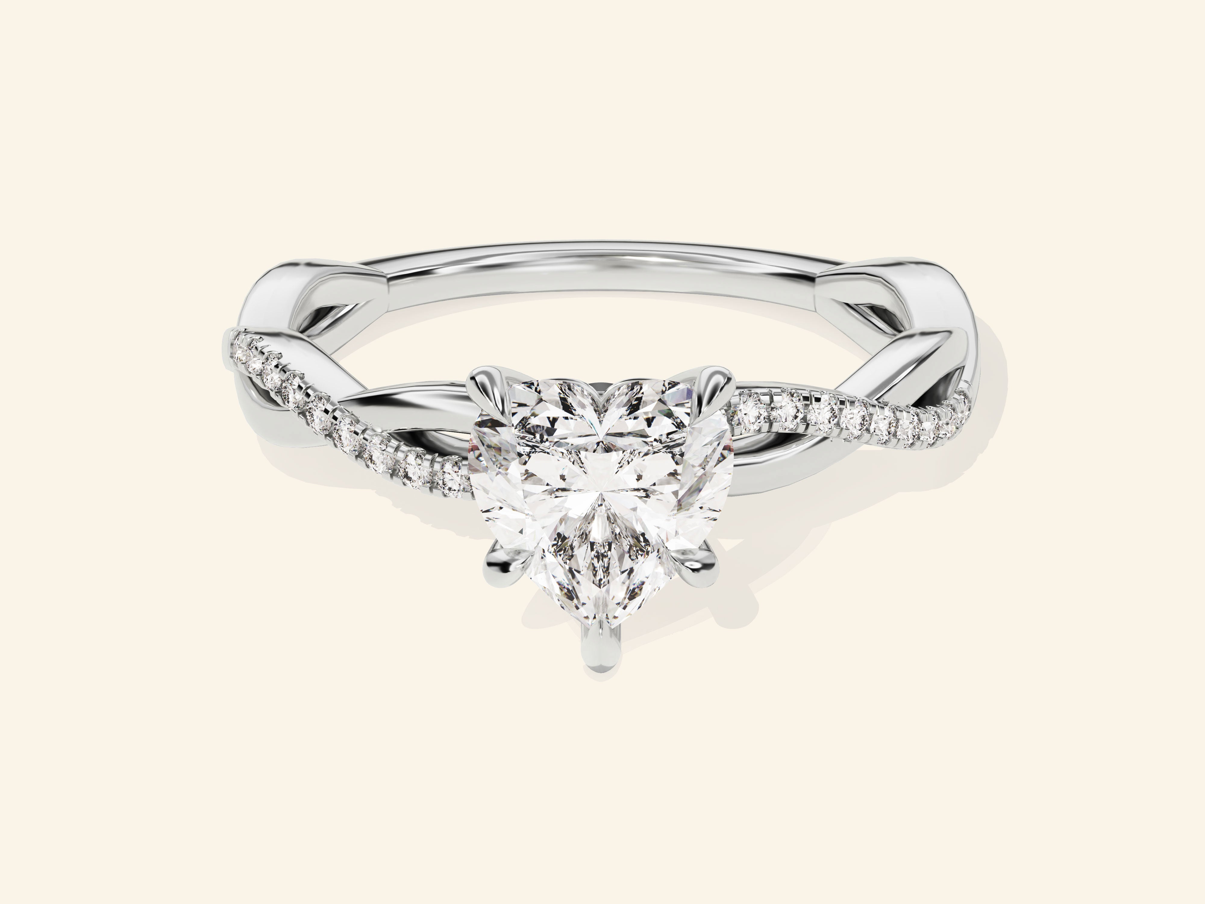 Heart Twisted Engagement Ring