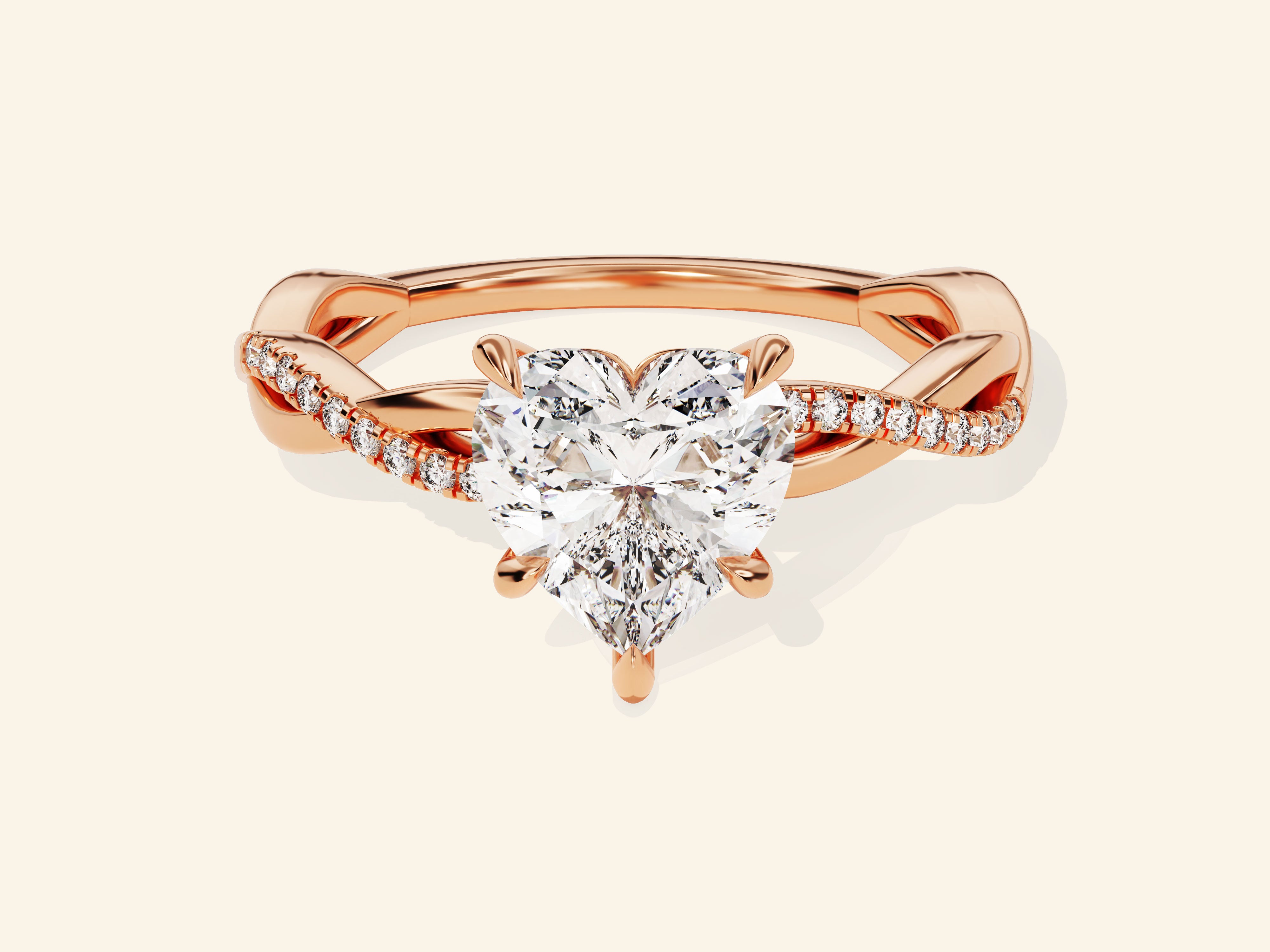 Heart Twisted Engagement Ring