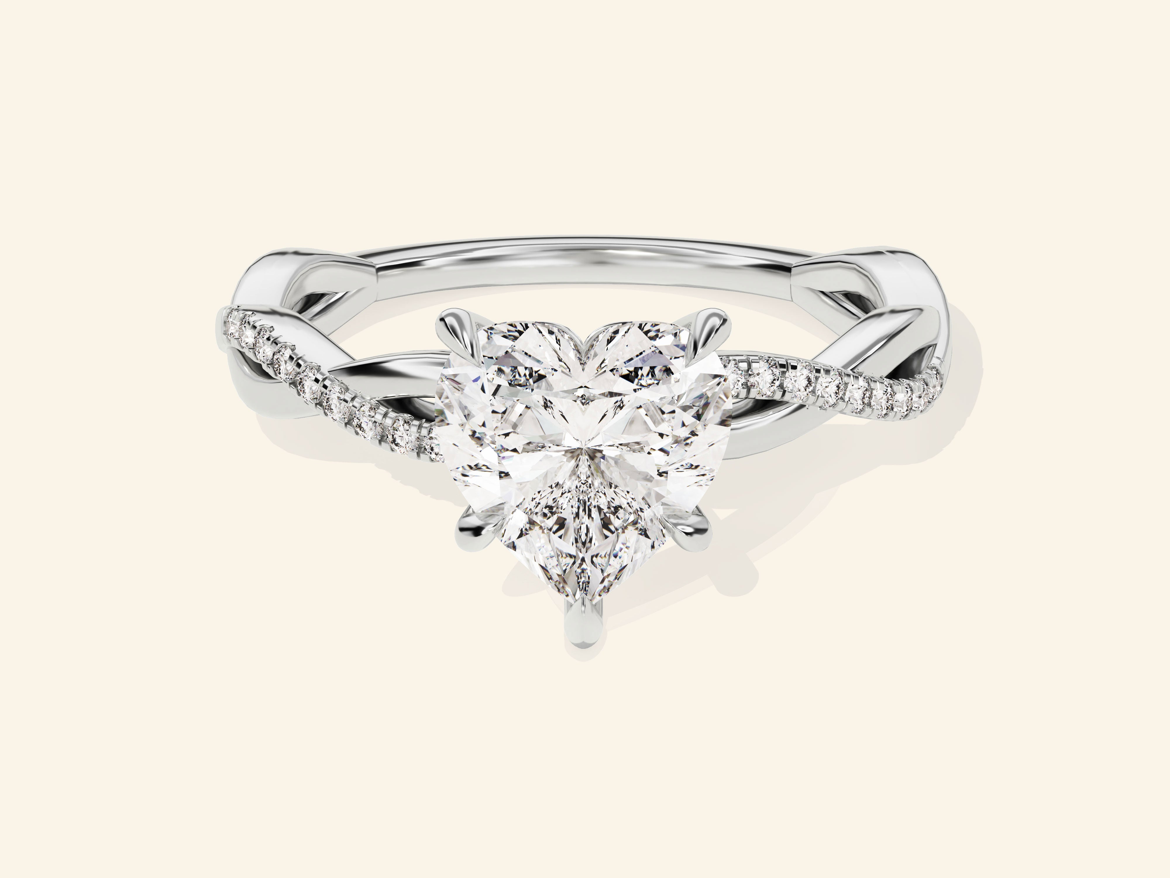 Heart Twisted Engagement Ring