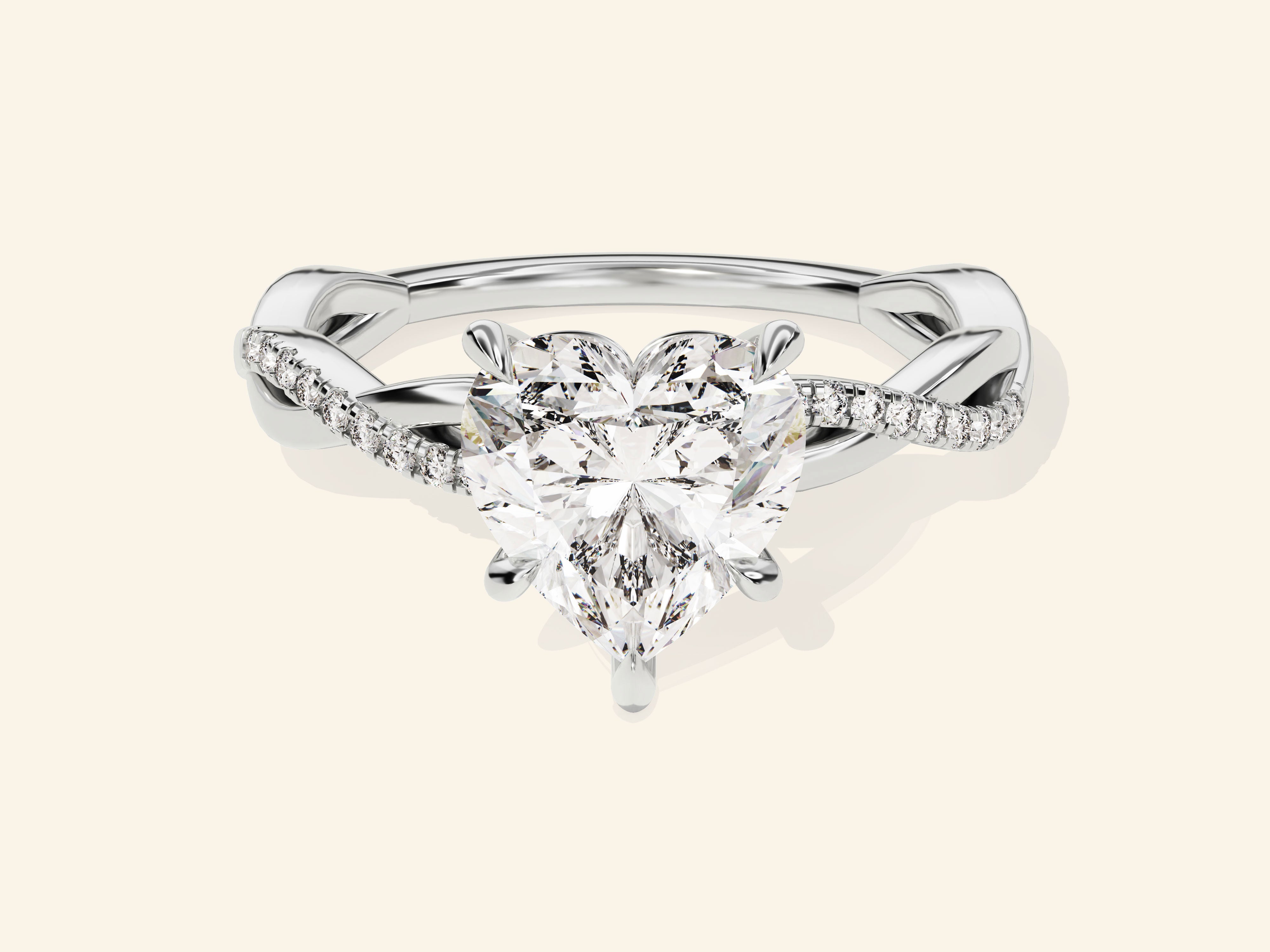 Heart Twisted Engagement Ring