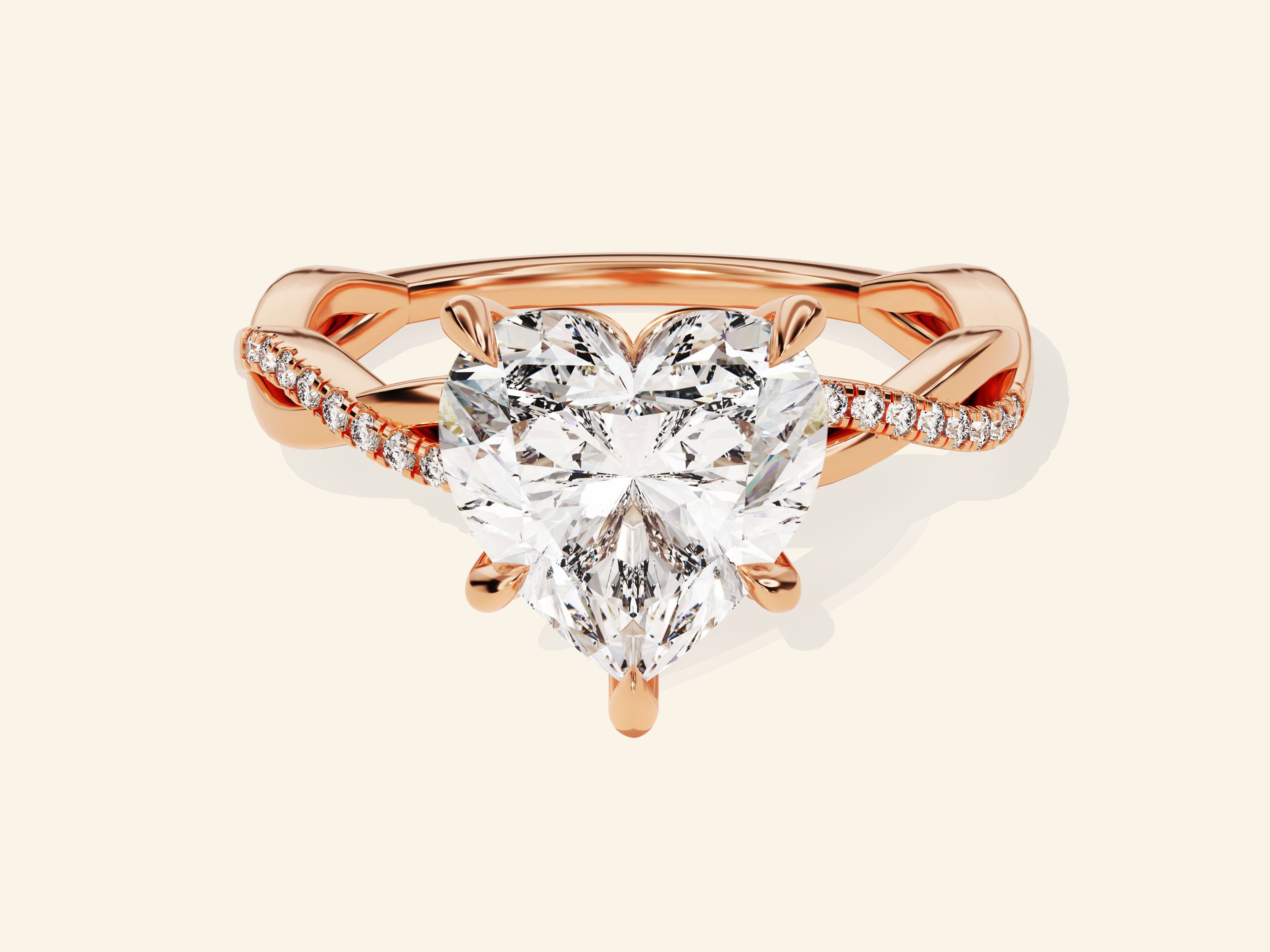 Heart Twisted Engagement Ring