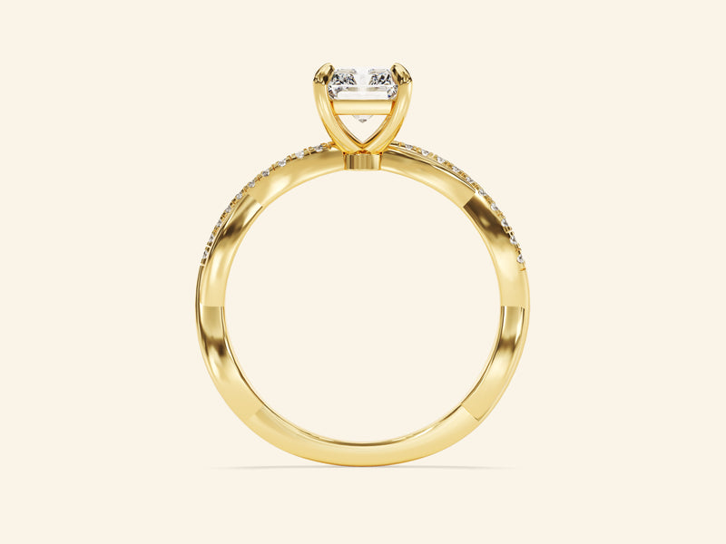 Radiant Twisted Engagement Ring