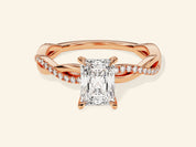 Radiant Twisted Engagement Ring