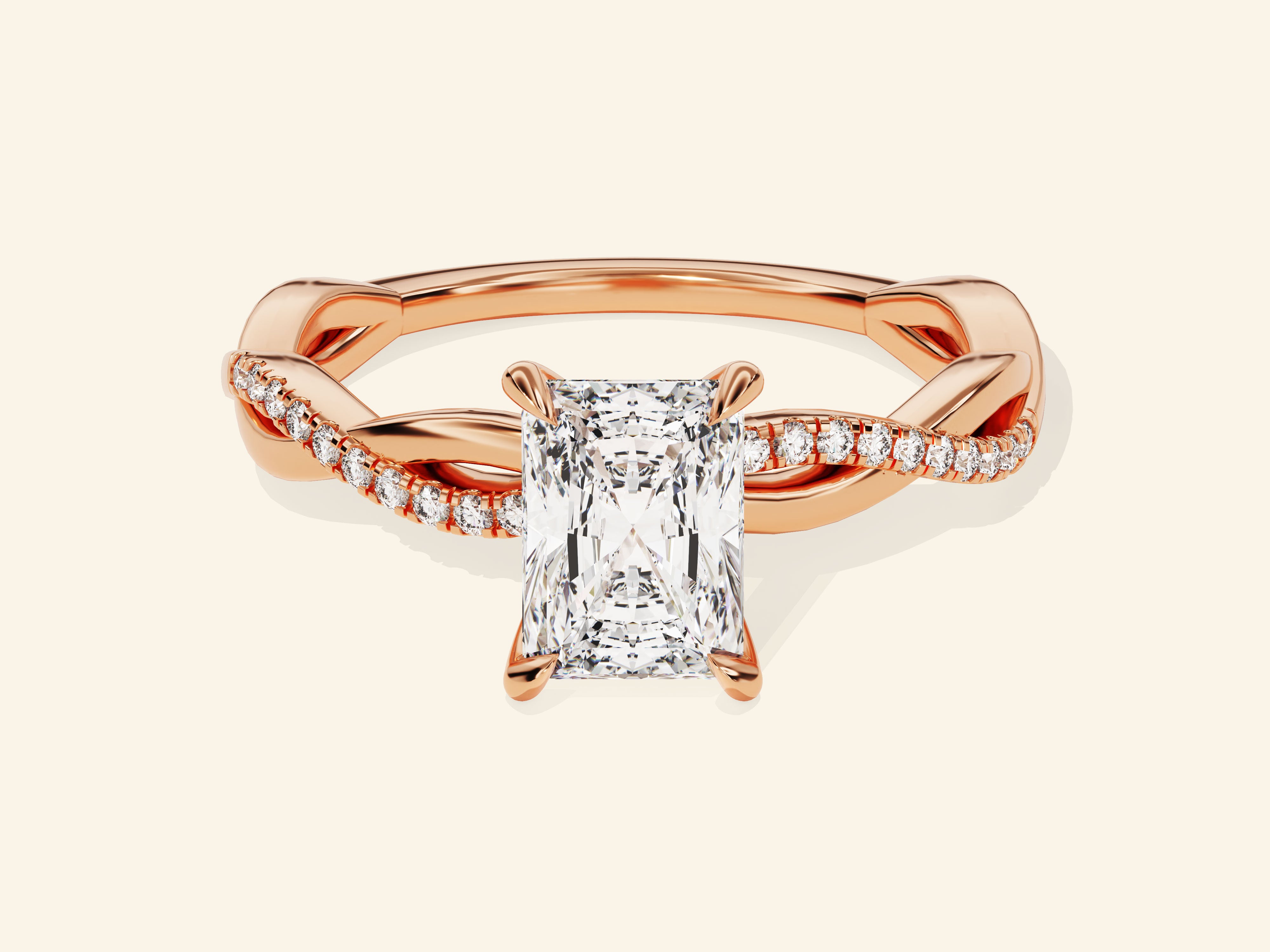Radiant Twisted Engagement Ring