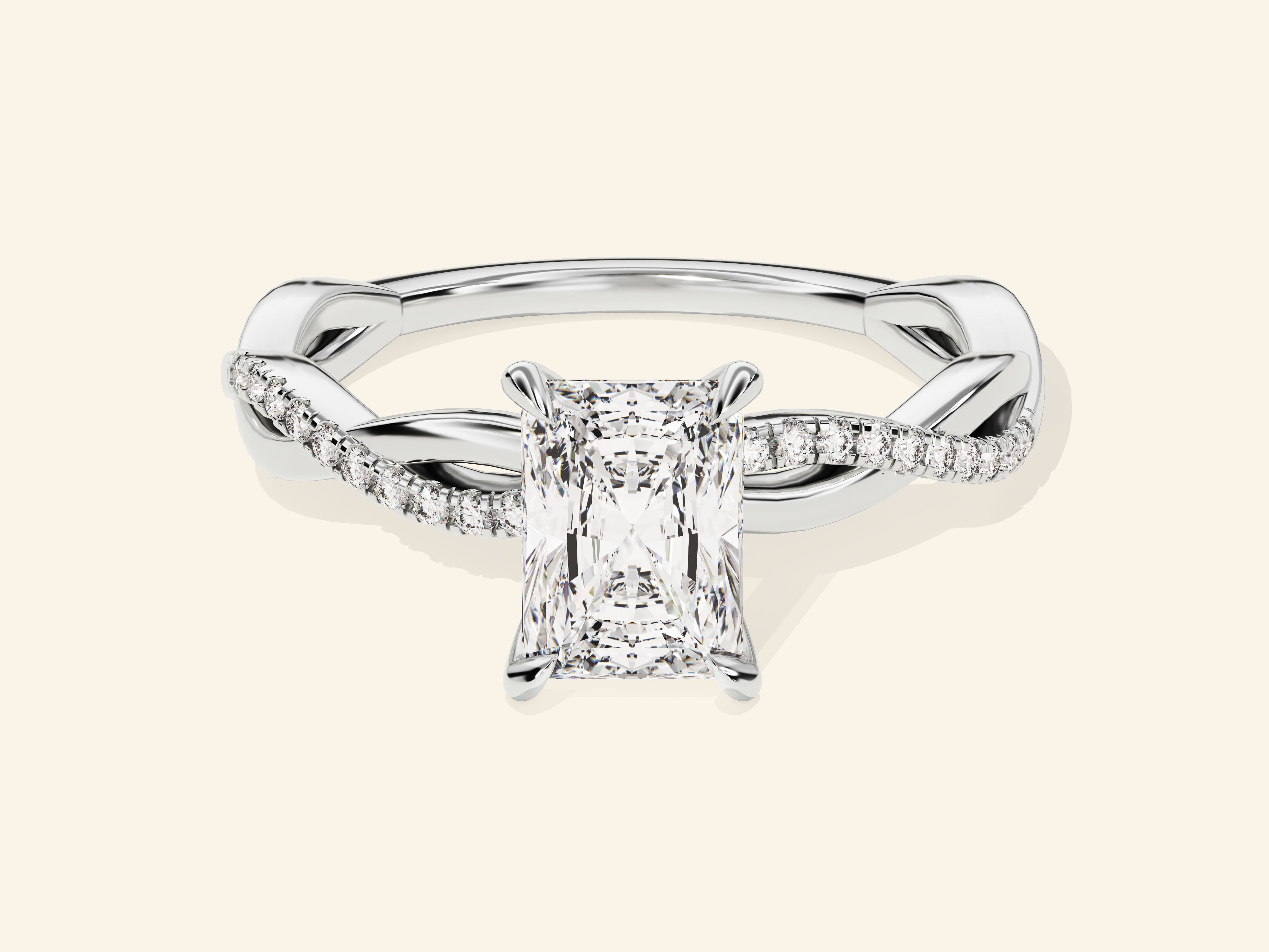 Radiant Twisted Engagement Ring