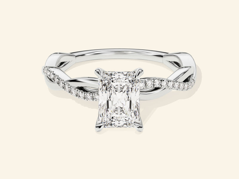 Radiant Twisted Engagement Ring