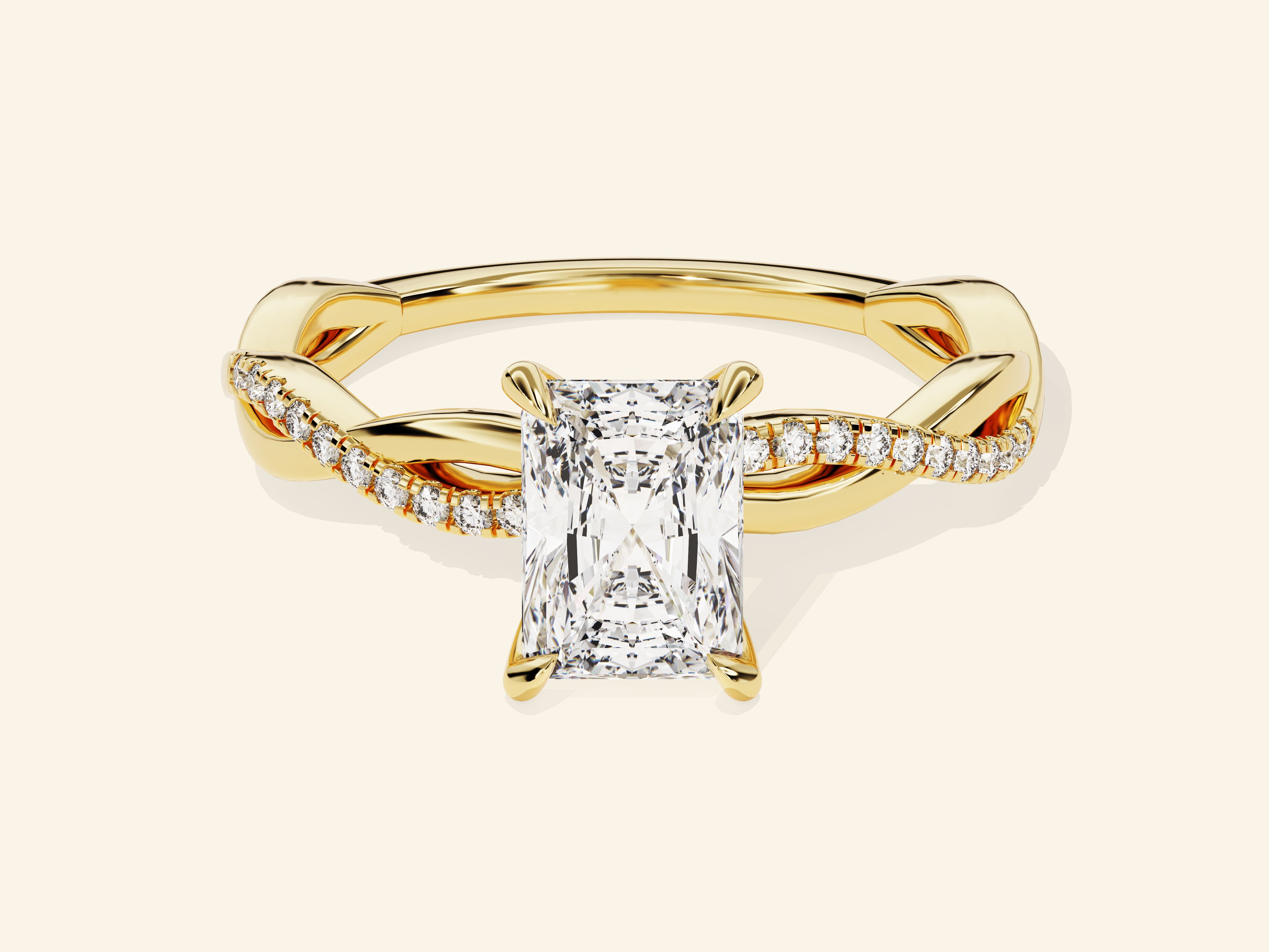 Radiant Twisted Engagement Ring