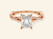 Radiant Twisted Engagement Ring