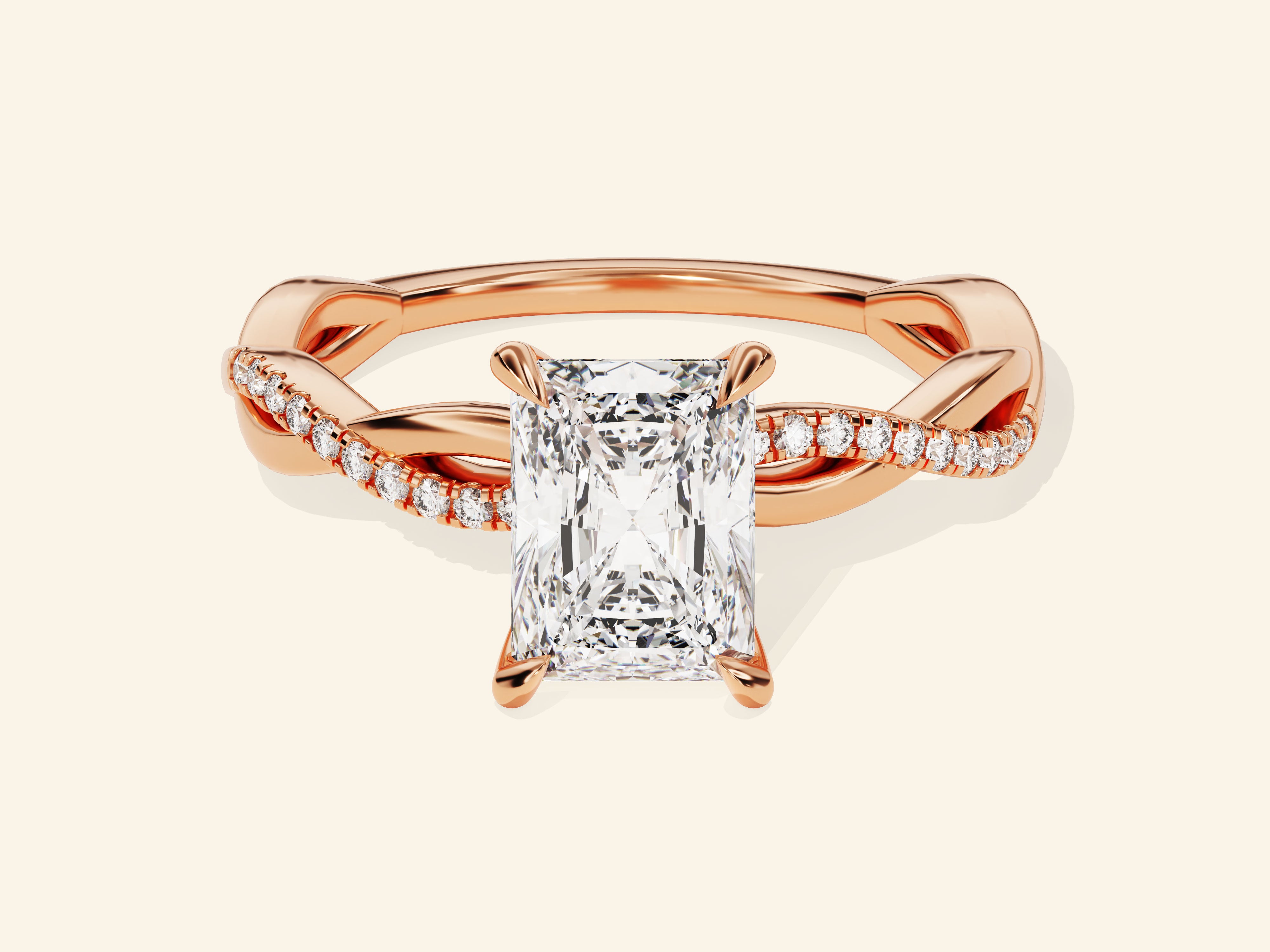 Radiant Twisted Engagement Ring