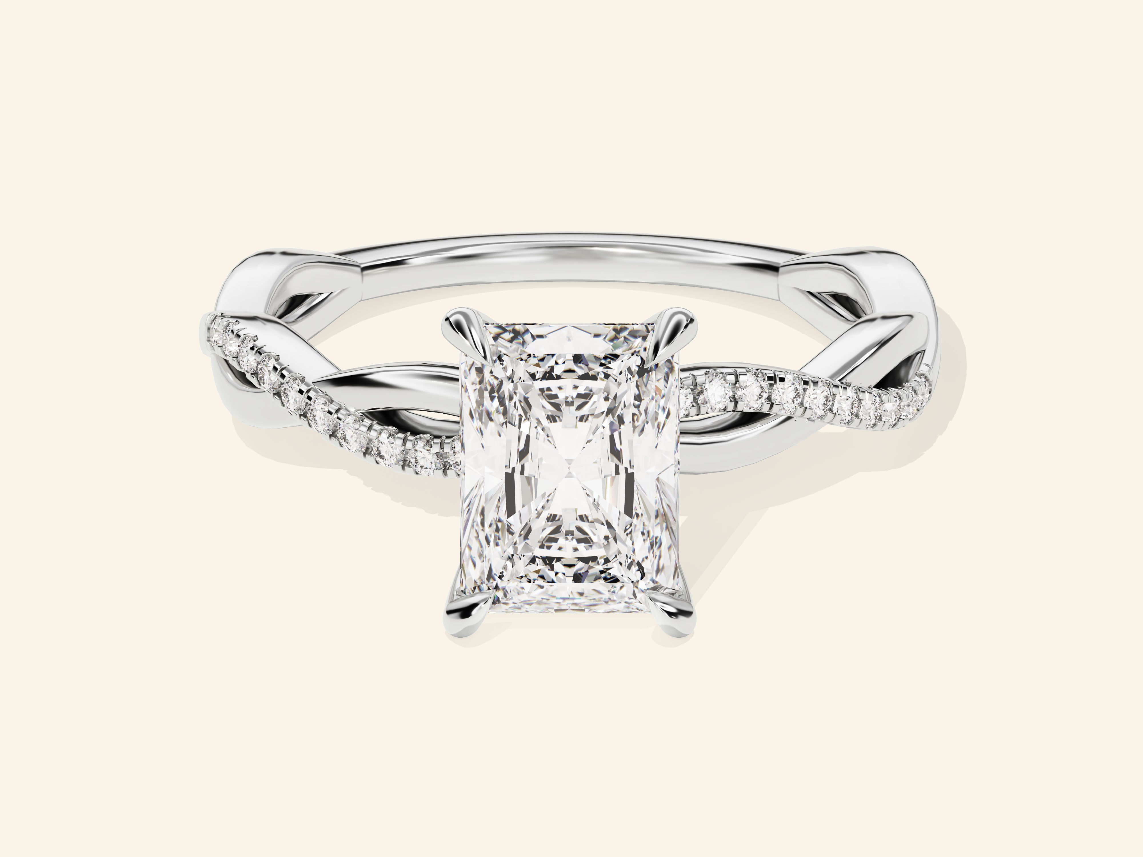 Radiant Twisted Engagement Ring