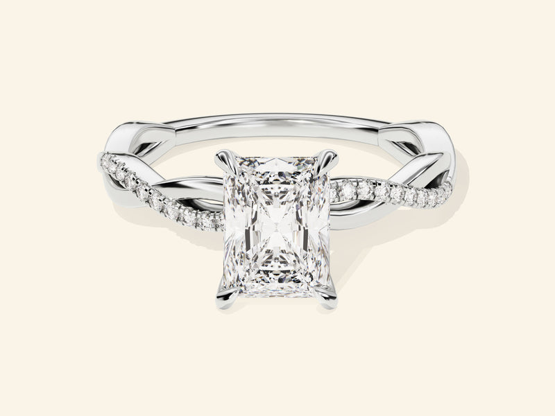 Radiant Twisted Engagement Ring