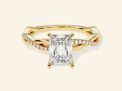 Radiant Twisted Engagement Ring