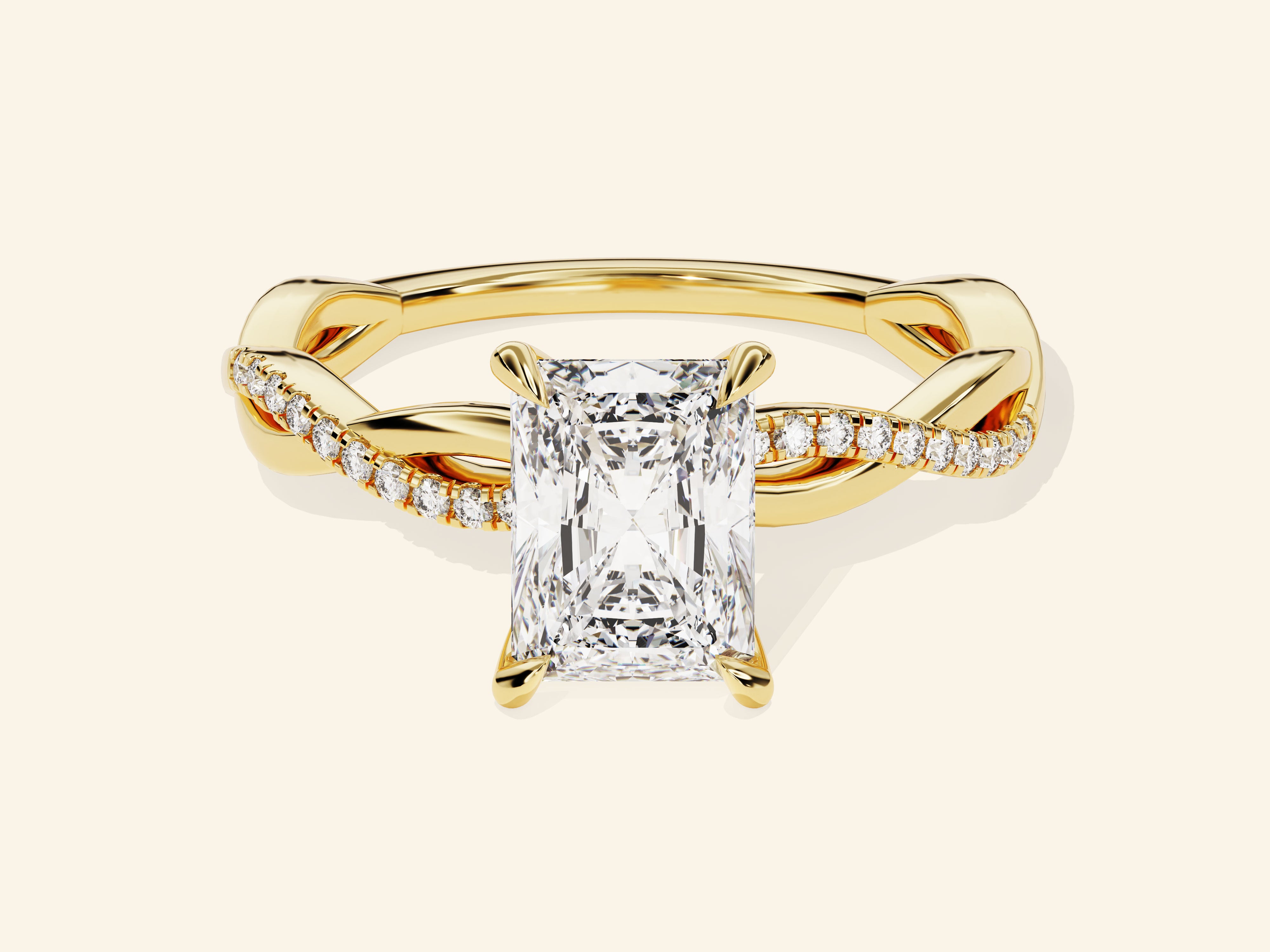 Radiant Twisted Engagement Ring