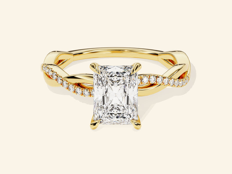Radiant Twisted Engagement Ring