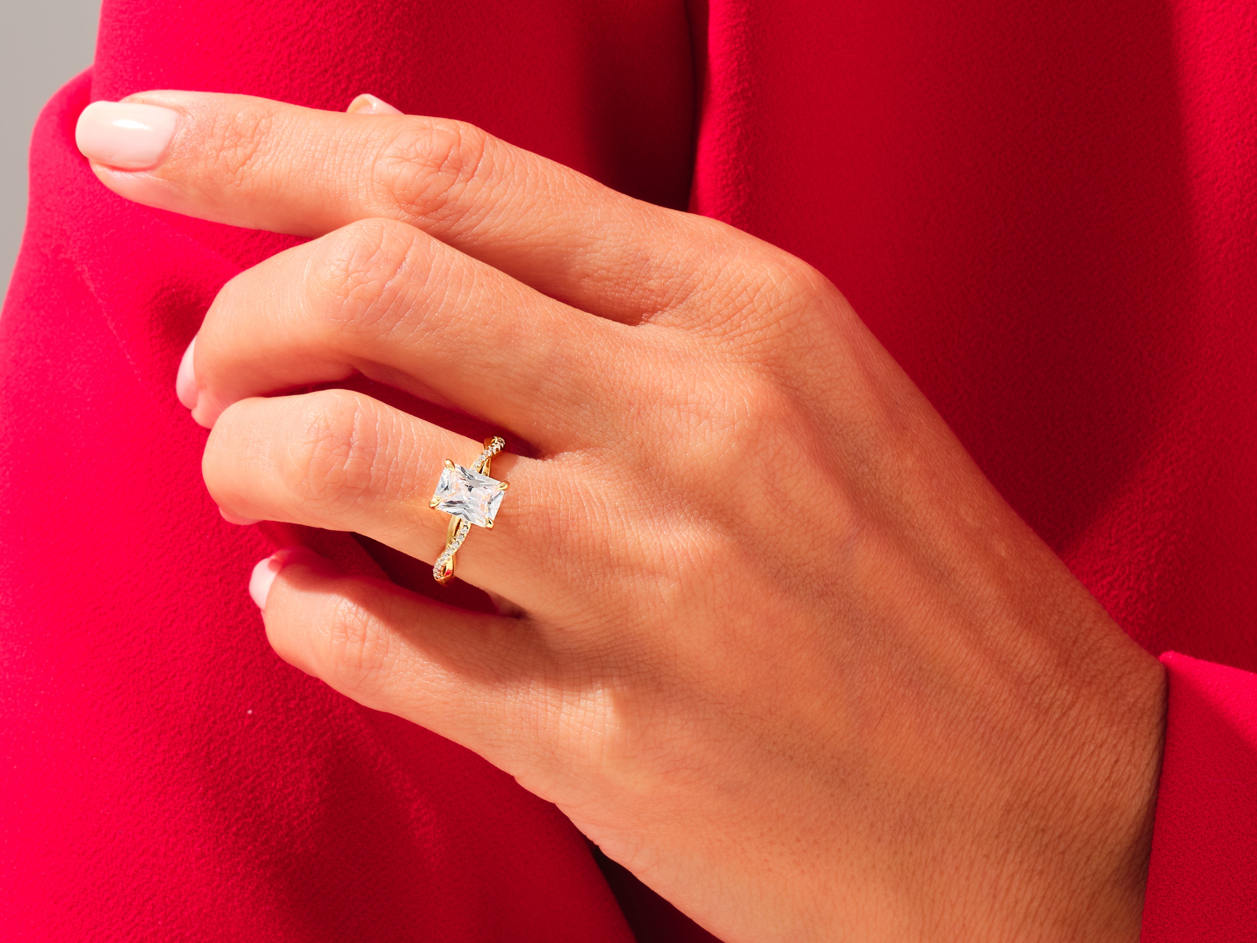 Radiant Twisted Engagement Ring