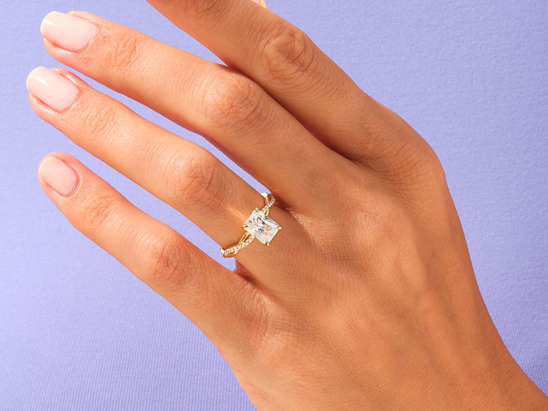 Radiant Twisted Engagement Ring