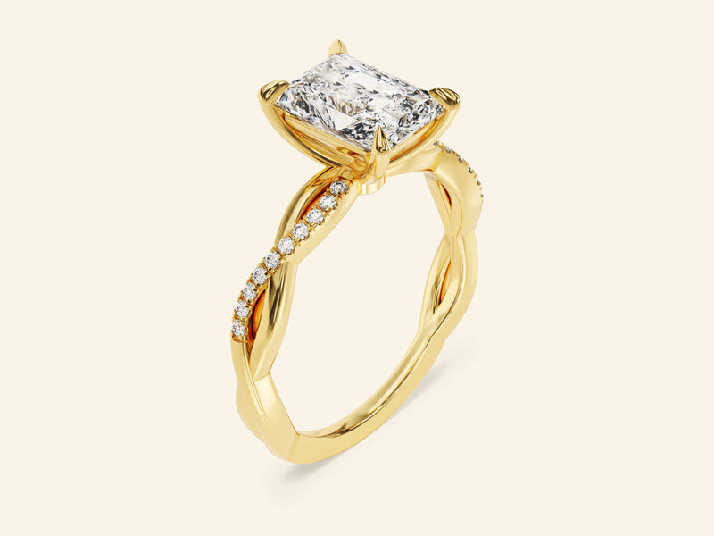 Radiant Twisted Engagement Ring