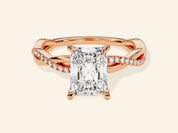 Radiant Twisted Engagement Ring