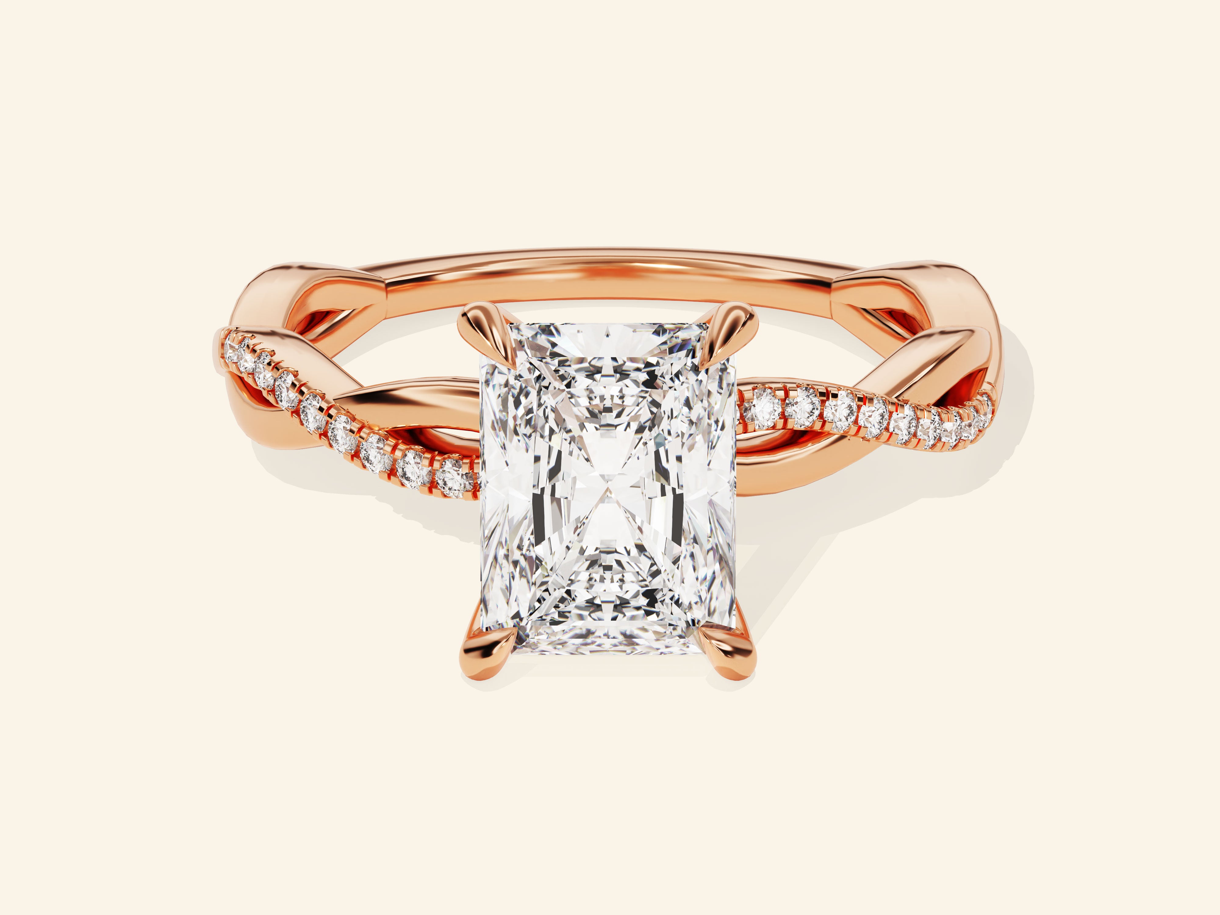 Radiant Twisted Engagement Ring