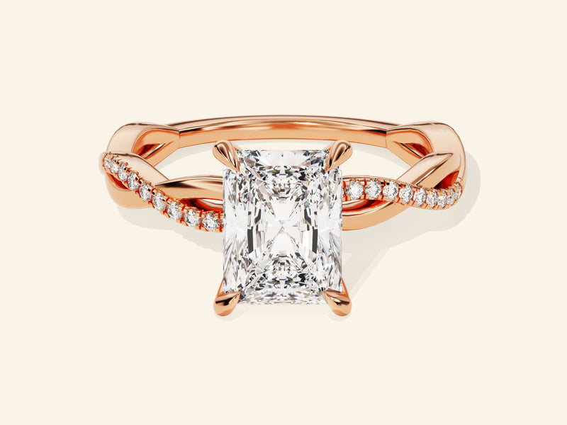Radiant Twisted Engagement Ring
