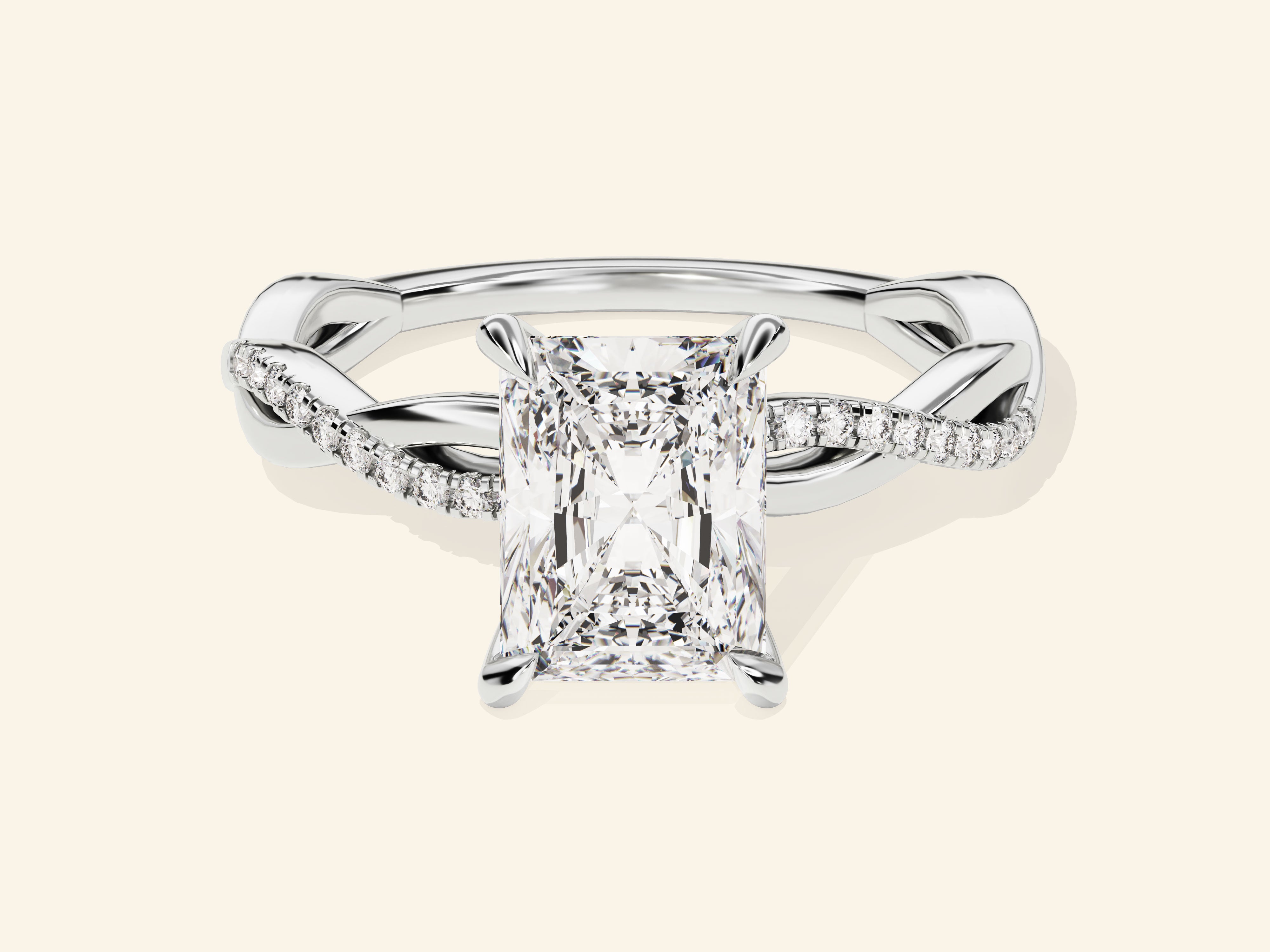 Radiant Twisted Engagement Ring