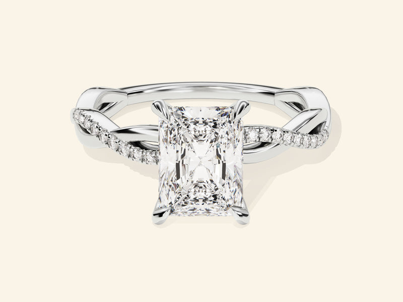 Radiant Twisted Engagement Ring