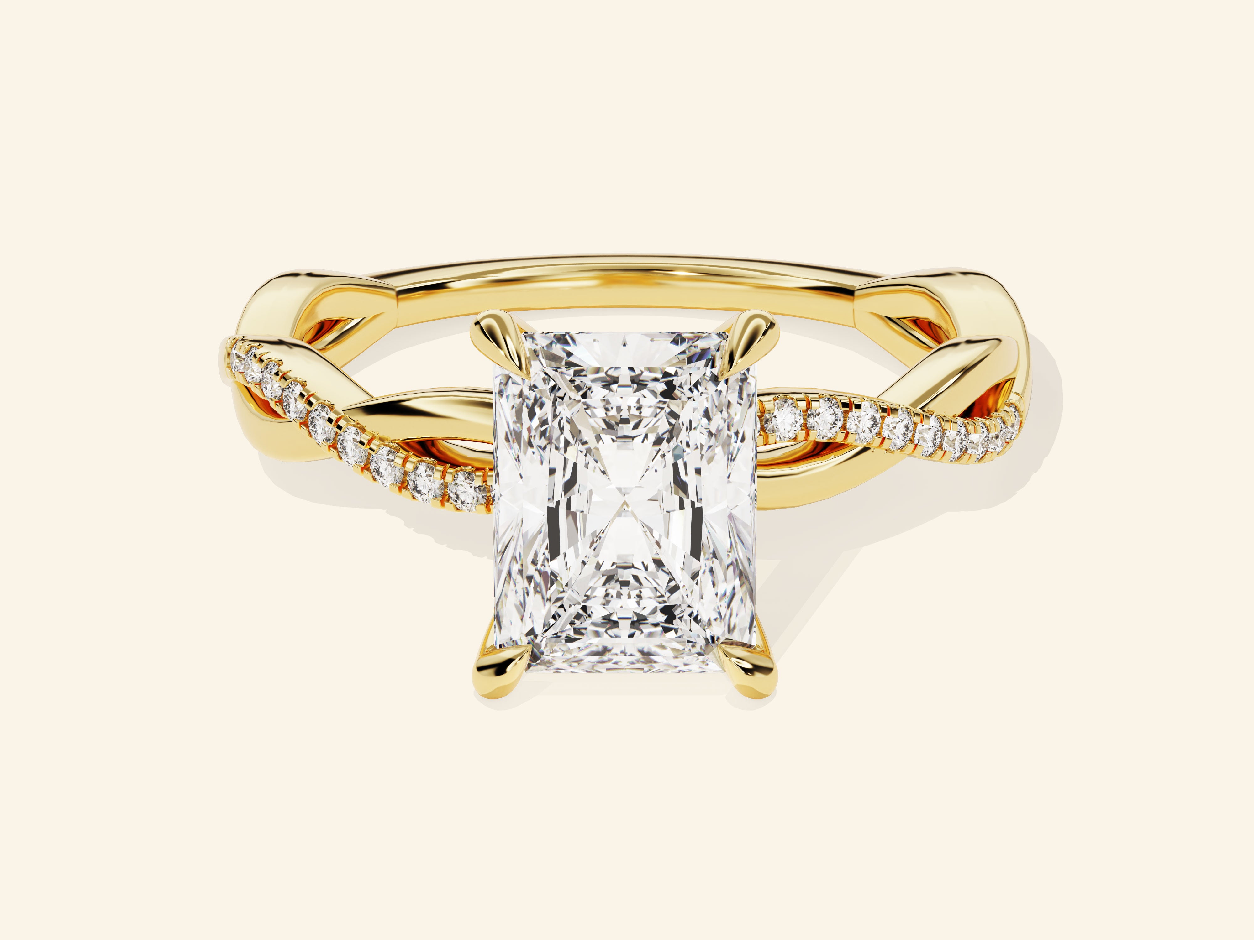 Radiant Twisted Engagement Ring