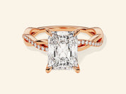 Radiant Twisted Engagement Ring