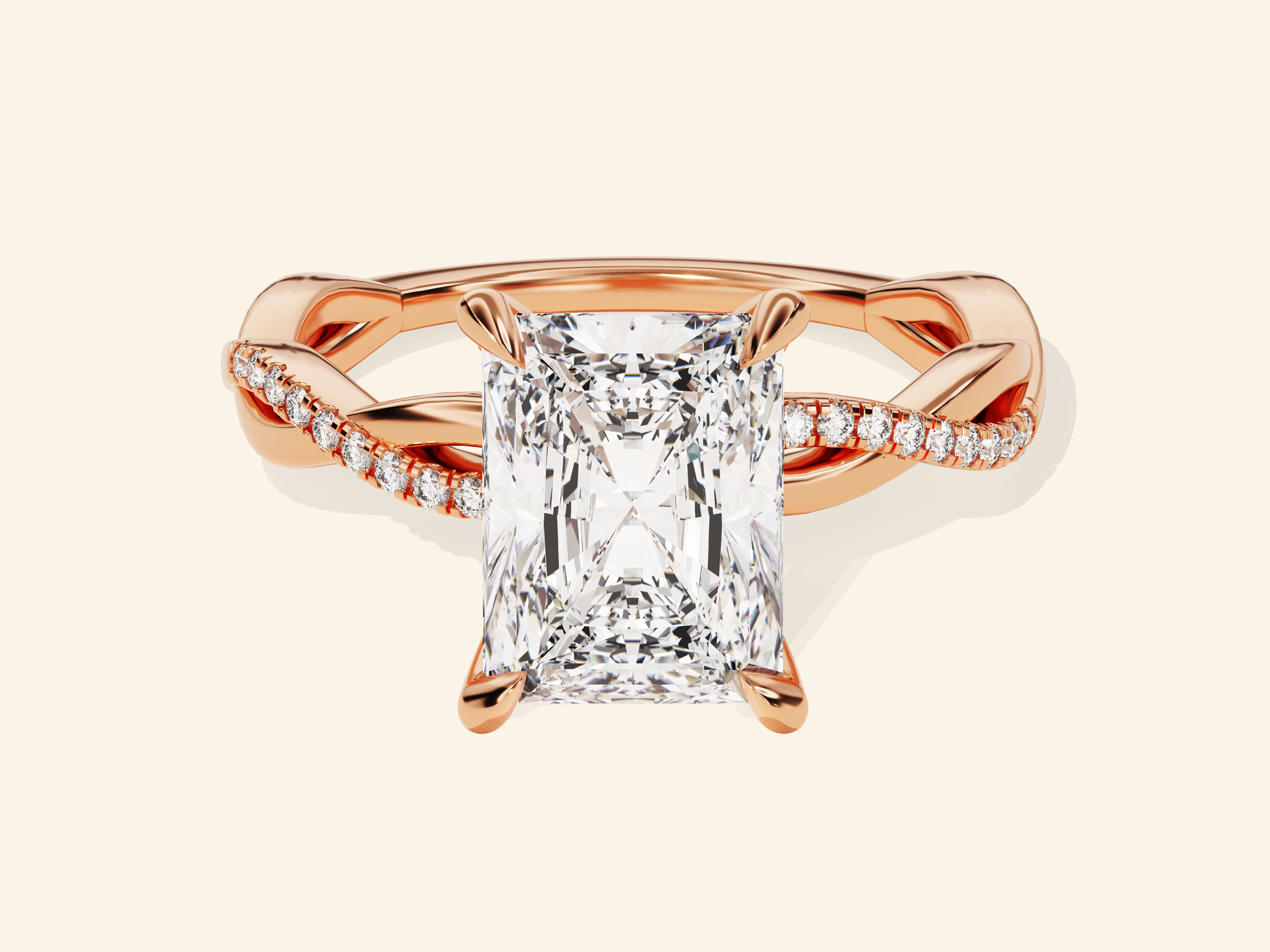 Radiant Twisted Engagement Ring