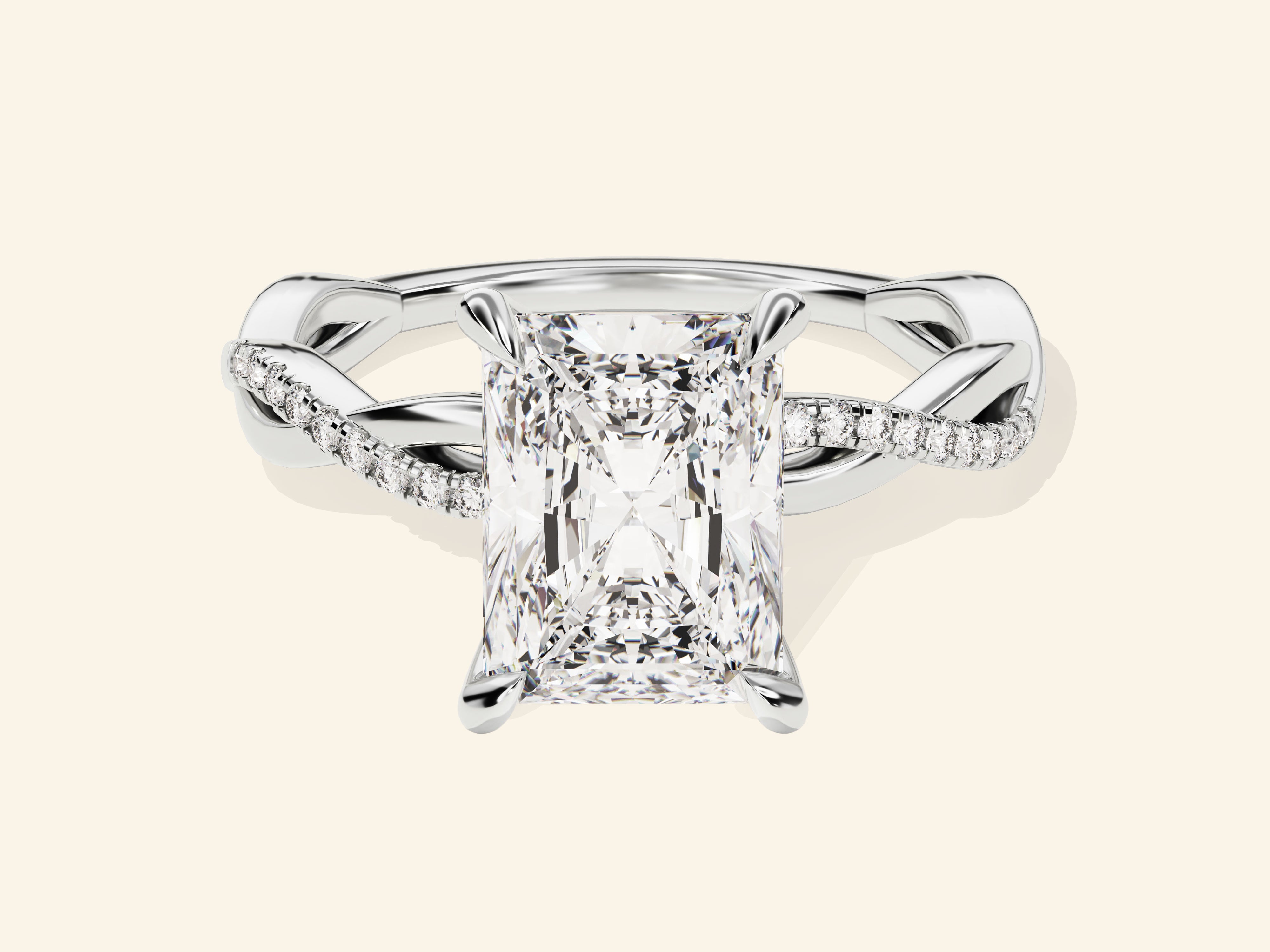 Radiant Twisted Engagement Ring