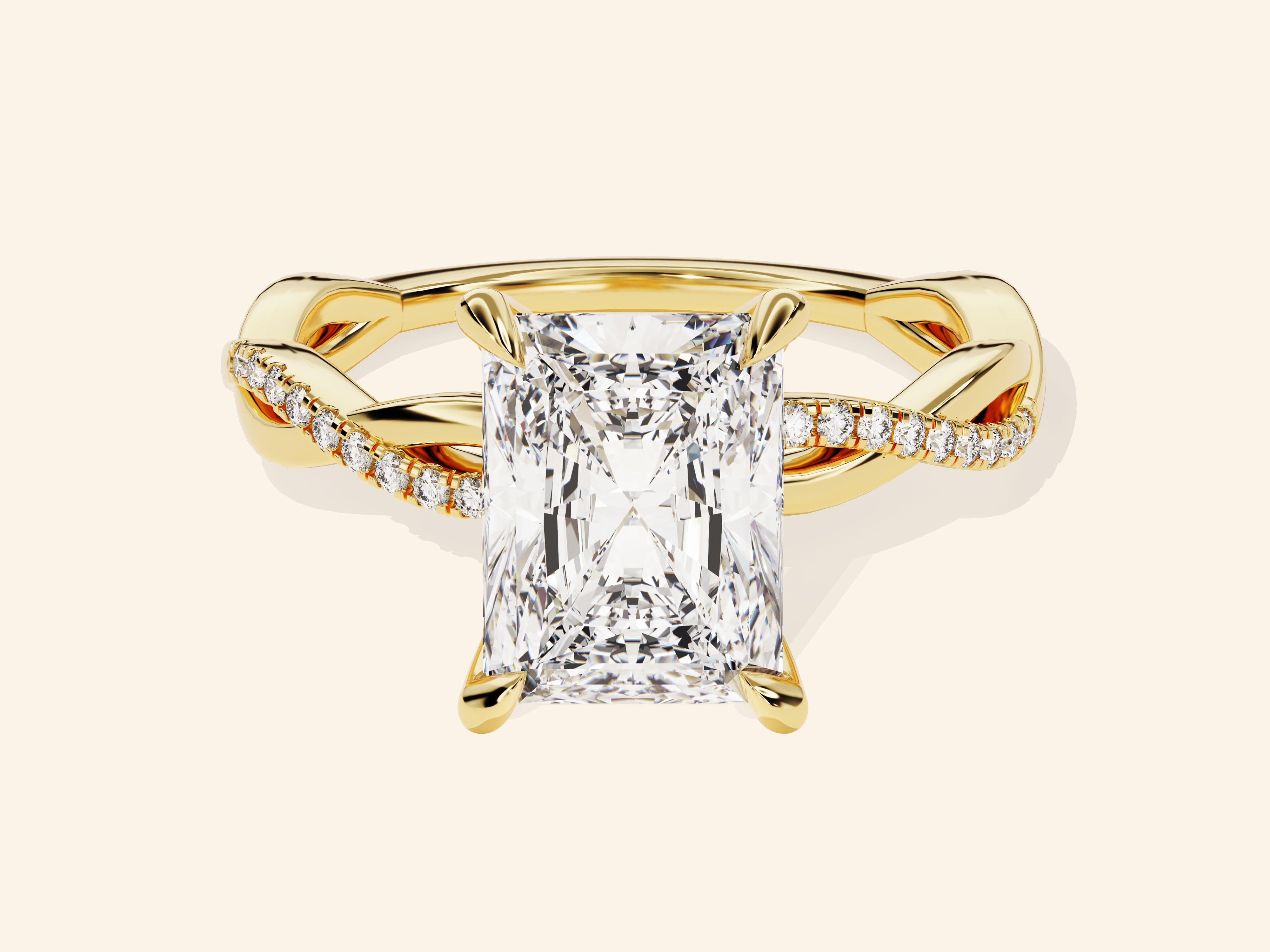 Radiant Twisted Engagement Ring
